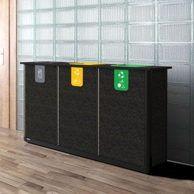 Pôle de tri Origin™ Infinity Trio Slimline 210 litres 3 flux de déchets