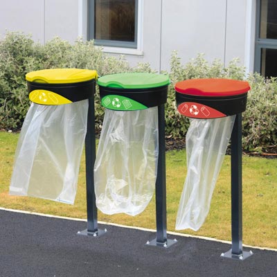 Support Sac Poubelle Jaune Ecobox - menage - nettoyer - poubelles - support sac  poubelle jaune ecobox
