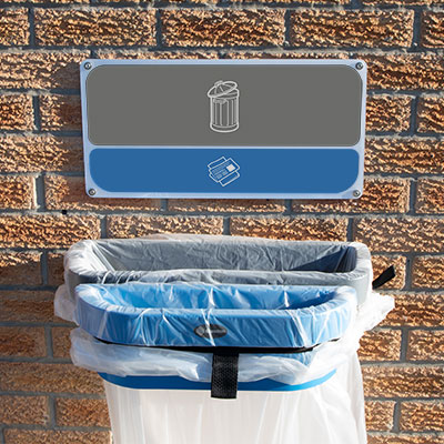 Support Pour Sac Poubelle Orbis Glasdon - Fixation Murale, Sac Transparent 110L | Sécurité Maximum